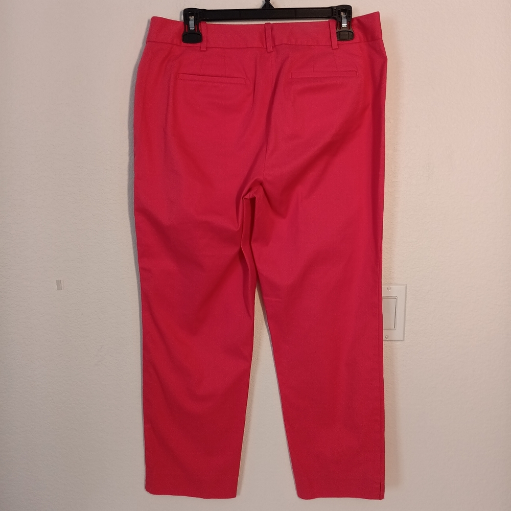 Talbots The Perfect Crop Pants Women's Size 8 Bright Pink Style ID245 Stretch - Picture 9 of 9